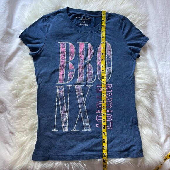 Aeropostale Blue Sparkly Graphic Tee - Picture 5 of 8